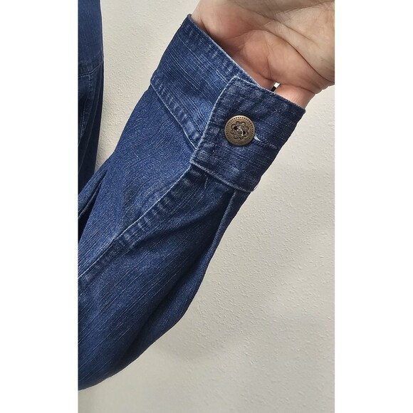 Alfred Dunner Women's Size 12 Blue Embellished Denim Shirt Jacket Trucker Beads - Picture 8 of 14